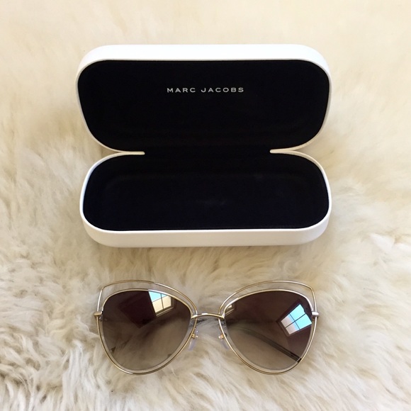 Marc Jacobs Wire Rim Mirrored Cat Eye Sunglasses - Picture 5 of 7